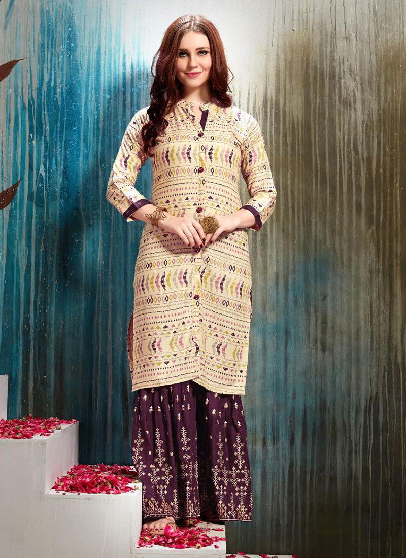 Ranjyot nagma printed heavy reyon kurtis